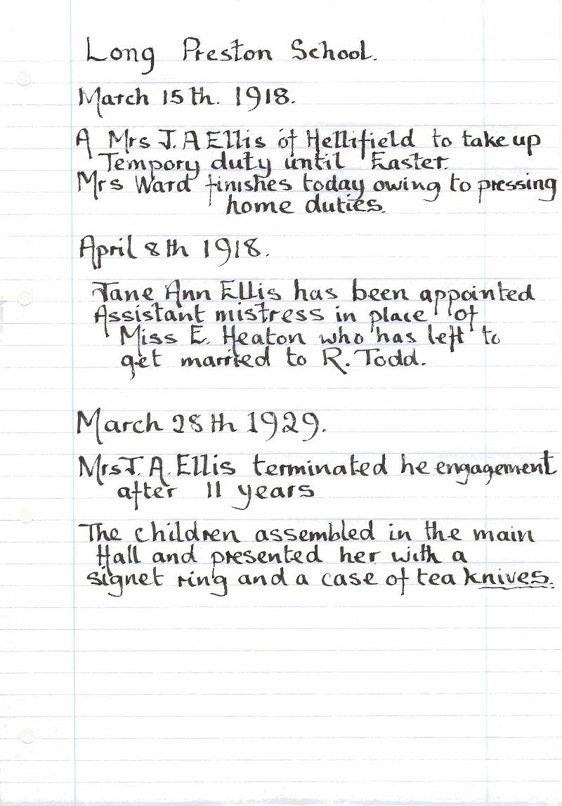 Log Book 1918-29.jpg - Extracts from Long Preston Endowed School Log Book 1918-29